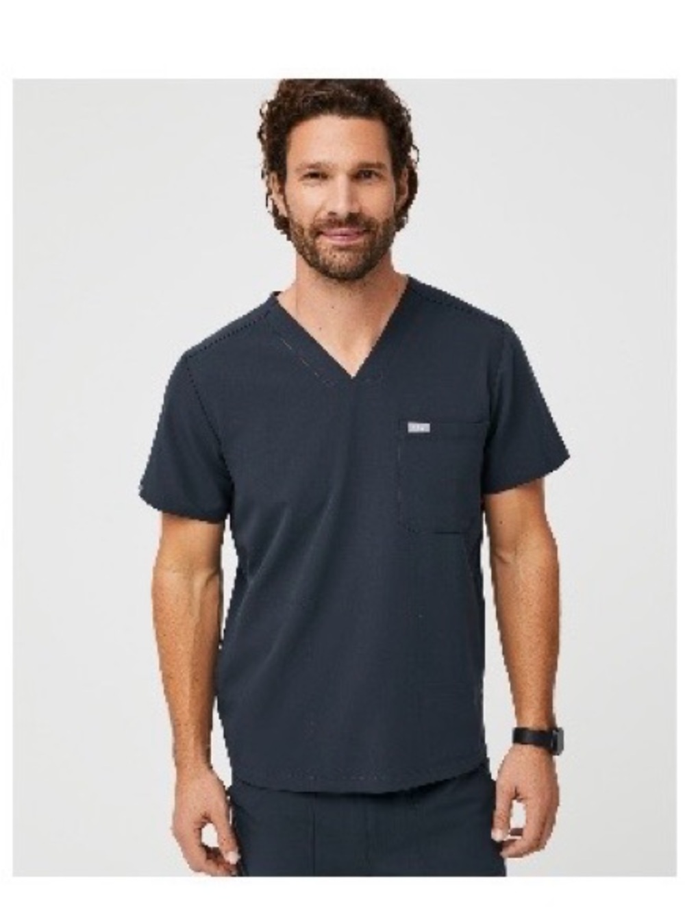 Figs Men's Navy V-Neck Scrub Top